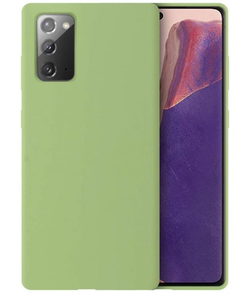 Husa Samsung Galaxy Note 20, SIlicon Catifelat cu interior Microfibra, Verde